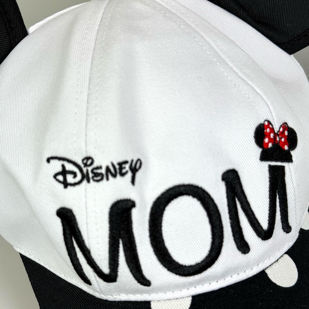 NWT Disney MOM Black & White Ear Minnie Mouse Hat Baseball Cap for Women - Picture 5 of 9